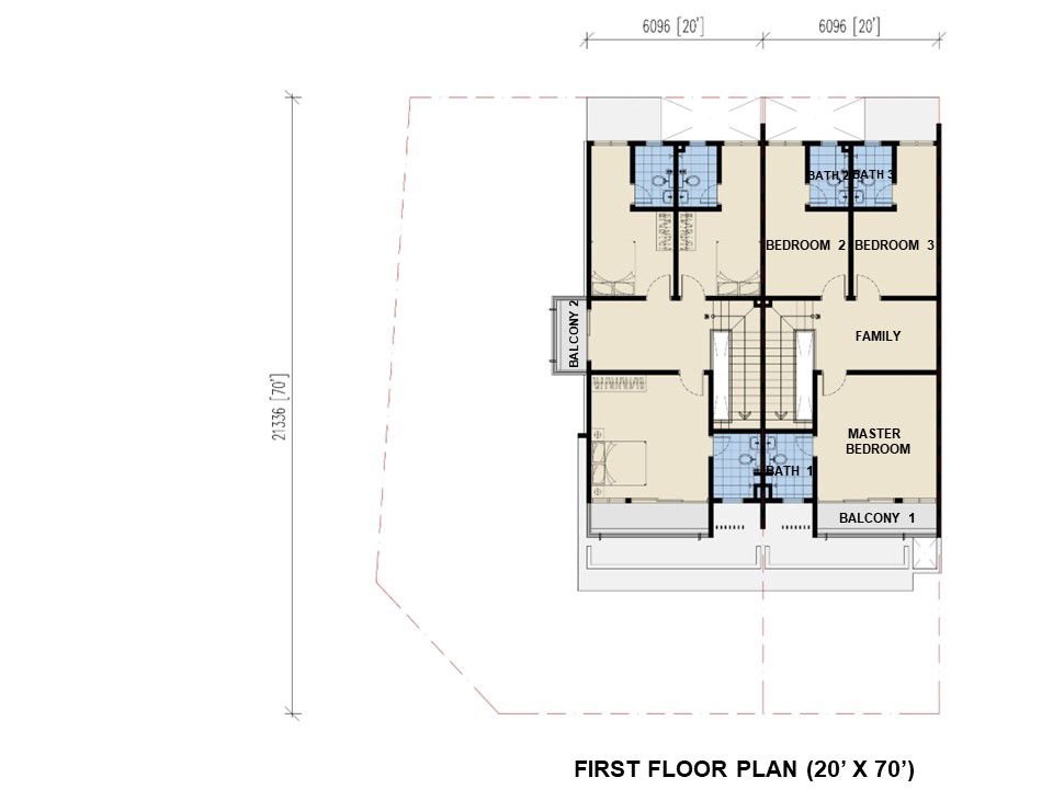 Ara Saujana layout 20x70 first floor